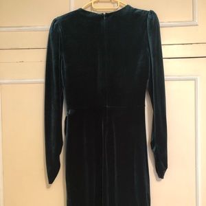 Dark Green Velvet Calvin Klein Dress - Size 4